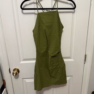 Bershka Green Halter Sundress Sleeveless Mini